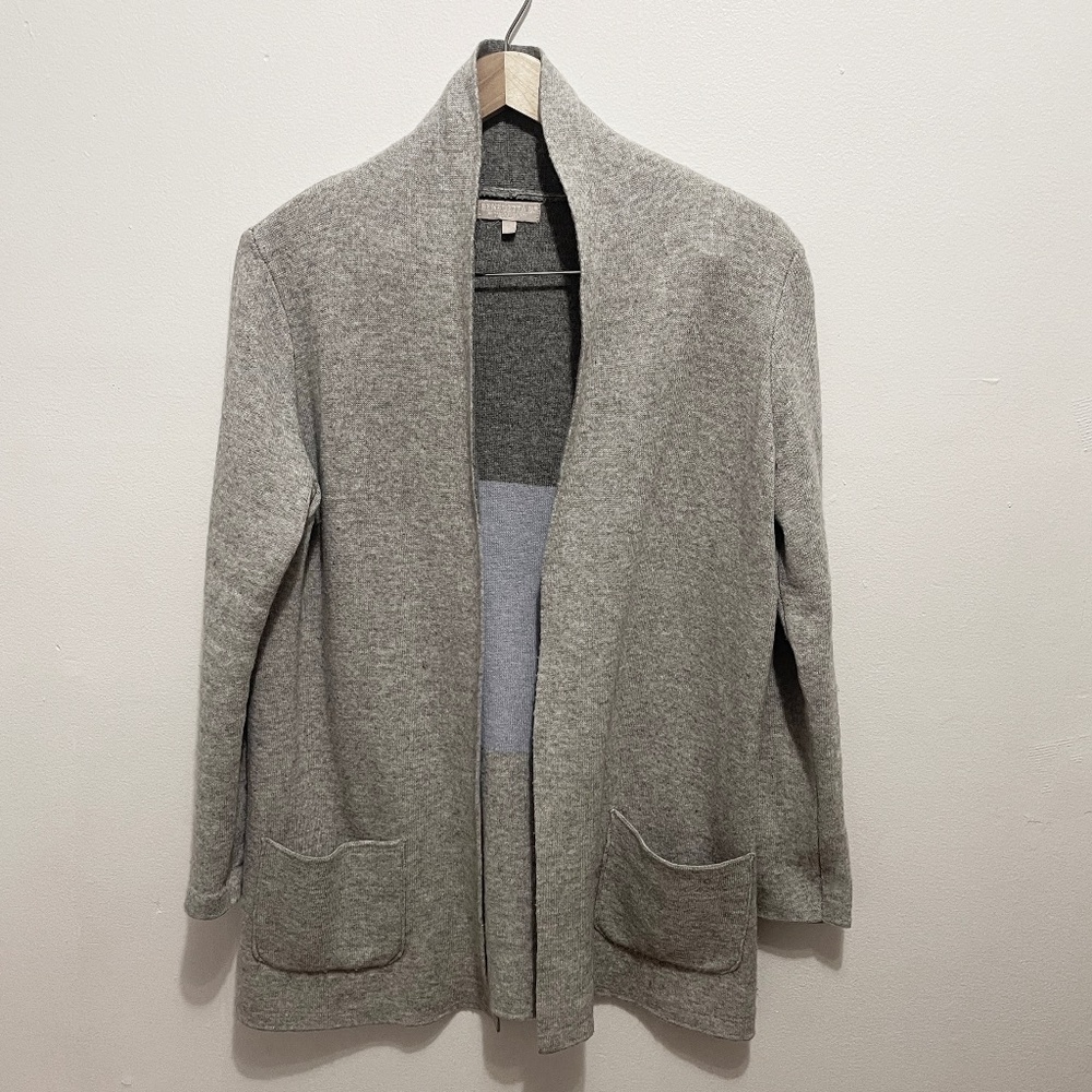 Benedetto B made in Italy wool cashmere blend cardigan sweater grey L